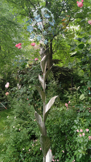 B. Jane Cowie - Elderflower (Detail)( (Glass, stainless steel, LED)